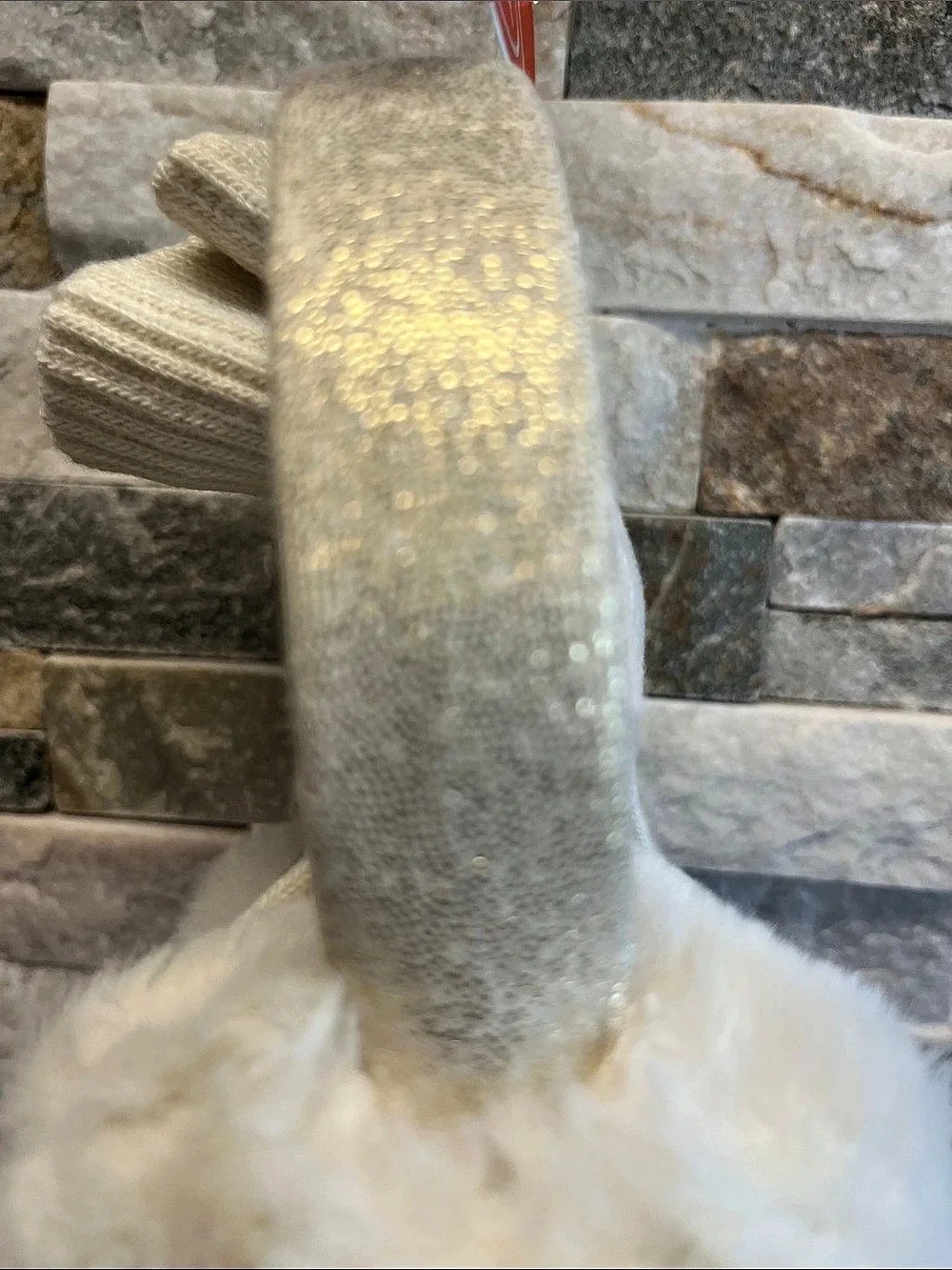 Wonder Nation Cream & Pink Knit Gloves & Faux-Fur Earmuffs NWT